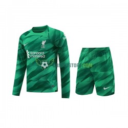 Liverpool Brankářské Domácí Dres 2023-2024 Dlouhý rukáv Děti Fotbalové Dresy