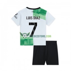 Liverpool Luis Diaz 7 Venkovní Dres 2023-2024 Krátký rukáv Děti Fotbalové Dresy
