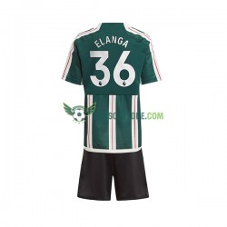 Manchester United Anthony Elanga 36 Venkovní Dres 2023-2024 Krátký rukáv Děti Fotbalové Dresy