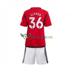 Manchester United Anthony Elanga 36 Domácí Dres 2023-2024 Krátký rukáv Děti Fotbalové Dresy