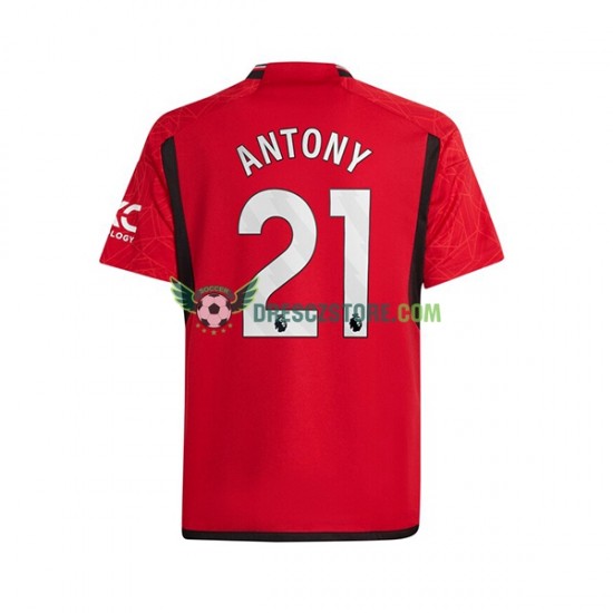 Manchester United Antony Matheus 21 Domácí Dres 2023-2024 Krátký rukáv Muže Fotbalové Dresy