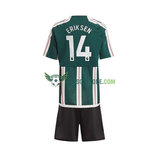 Manchester United Eriksen 14 Venkovní Dres 2023-2024 Krátký rukáv Děti Fotbalové Dresy