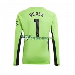 Manchester United De Gea 1 Brankářské Domácí Dres 2023-2024 Dlouhý rukáv Muže Fotbalové Dresy