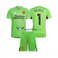 Manchester United De Gea 1 Brankářské Domácí Dres 2023-2024 Krátký rukáv Děti Fotbalové Dresy