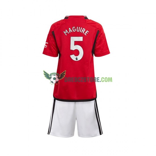 Manchester United Harry Maguire 5 Domácí Dres 2023-2024 Krátký rukáv Děti Fotbalové Dresy