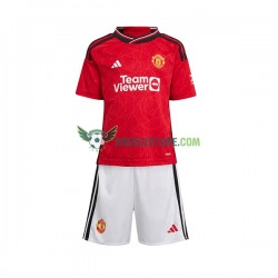 Manchester United Domácí Dres 2023-2024 Krátký rukáv Děti Fotbalové Dresy