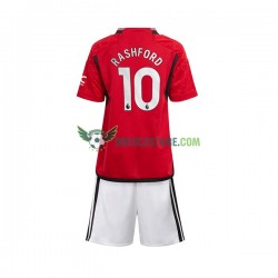 Manchester United Marcus Rashford 10 Domácí Dres 2023-2024 Krátký rukáv Děti Fotbalové Dresy