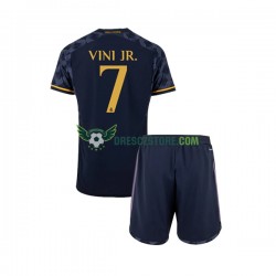 Real Madrid Vinicius Junior 7 Venkovní Dres 2023-2024 Krátký rukáv Děti Fotbalové Dresy
