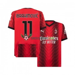 AC Milán Ibrahimović 11 Domácí Dres 2023-2024 Krátký rukáv Muže Fotbalové Dresy