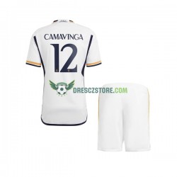 Real Madrid Camavinga 12 Domácí Dres 2023-2024 Krátký rukáv Děti Fotbalové Dresy
