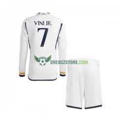 Real Madrid Vinicius Junior 7 Domácí Dres 2023-2024 Dlouhý rukáv Děti Fotbalové Dresy