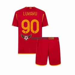 AS Řím Romelu Lukaku 90 Domácí Dres 2023-2024 Krátký rukáv Děti Fotbalové Dresy