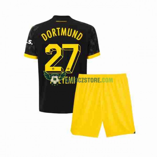 Borussia Dortmund Karim Adeyemi 27 Venkovní Dres 2023-2024 Krátký rukáv Děti Fotbalové Dresy