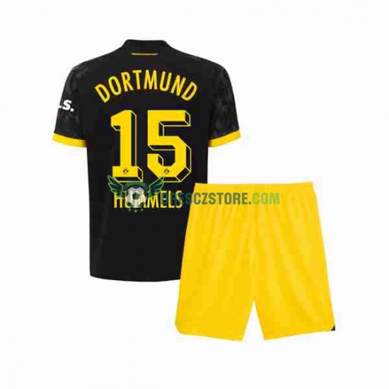 Borussia Dortmund Mats Hummels 15 Venkovní Dres 2023-2024 Krátký rukáv Děti Fotbalové Dresy