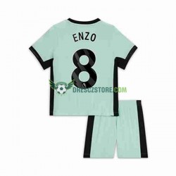 Chelsea Enzo Fernandez 8 Alternativní Dres 2023-2024 Krátký rukáv Děti Fotbalové Dresy