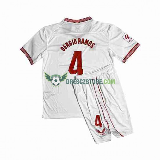 Sevilla FC Sergio Ramos 4 Domácí Dres 2023-2024 Krátký rukáv Děti Fotbalové Dresy
