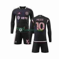 Inter Miami Lionel Messi 10 Venkovní Dres 2023-2024 Dlouhý rukáv Děti Fotbalové Dresy