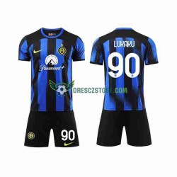 Inter Milán Lukaku 90 Domácí Dres 2023-2024 Krátký rukáv Děti Fotbalové Dresy