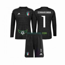 Itálie Donnarumma 1 Brankářské Venkovní Dres 2023 Dlouhý rukáv Děti Fotbalové Dresy