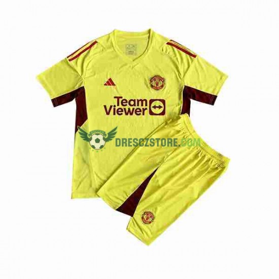 Manchester United Brankářské Venkovní Dres 2023-2024 Krátký rukáv Děti Fotbalové Dresy