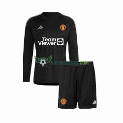 Manchester United Brankářské Alternativní Dres 2023-2024 Dlouhý rukáv Děti Fotbalové Dresy