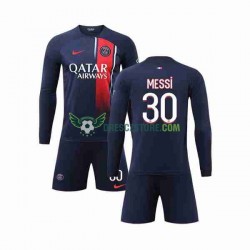 Paris Saint-Germain Lionel Messi 30 Domácí Dres 2023-2024 Dlouhý rukáv Děti Fotbalové Dresy