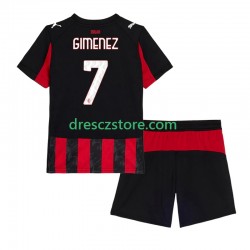 AC Milán Santiago Gimenez 7 Domácí Dres 2025-2026 Krátký rukáv Děti Fotbalové Dresy