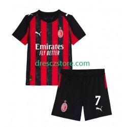 AC Milán Santiago Gimenez 7 Domácí Dres 2025-2026 Krátký rukáv Děti Fotbalové Dresy