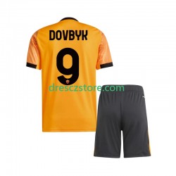 AS Řím Artem Dovbyk 9 Venkovní Dres 2025-2026 Krátký rukáv Děti Fotbalové Dresy