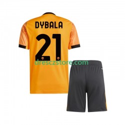AS Řím Dybala 21 Venkovní Dres 2025-2026 Krátký rukáv Děti Fotbalové Dresy