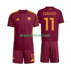 AS Řím Evan Ferguson 11 Domácí Dres 2025-2026 Krátký rukáv Děti Fotbalové Dresy