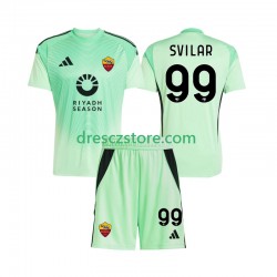 AS Řím Mile Svilar 99 Brankářské Venkovní Dres Čtvrtý Dres 2025-2026 Krátký rukáv Děti Fotbalové Dresy