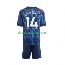 Arsenal Viktor Gyokeres 14 Venkovní Dres 2025-2026 Krátký rukáv Děti Fotbalové Dresy
