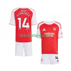Arsenal Viktor Gyokeres 14 Domácí Dres 2025-2026 Krátký rukáv Děti Fotbalové Dresy
