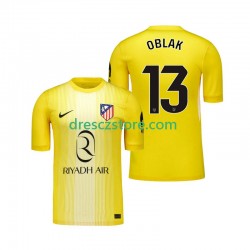 Atlético Madrid Jan Oblak 13 Brankářské Domácí Dres 2025-2026 Krátký rukáv Muže Fotbalové Dresy