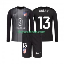 Atlético Madrid Jan Oblak 13 Brankářské Venkovní Dres 2025-2026 Dlouhý rukáv Děti Fotbalové Dresy
