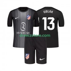 Atlético Madrid Jan Oblak 13 Brankářské Venkovní Dres 2025-2026 Krátký rukáv Děti Fotbalové Dresy