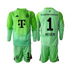 FC Bayern Mnichov Neuer 1 Brankářské Domácí Dres 2025-2026 Dlouhý rukáv Děti Fotbalové Dresy