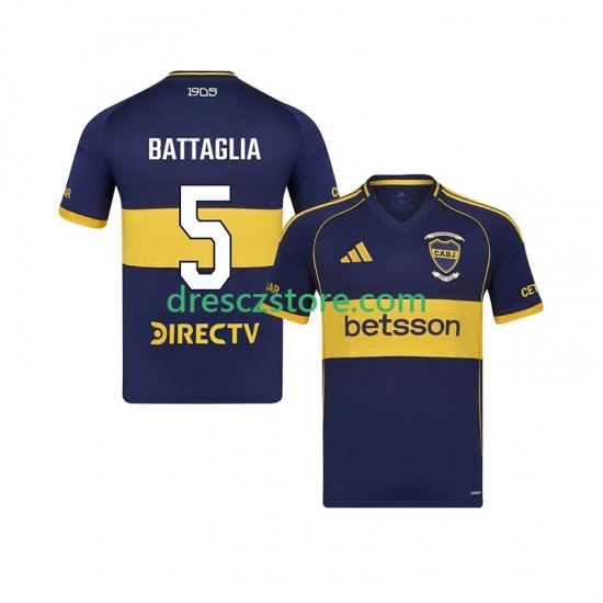 CA Boca Juniors Rodrigo Battaglia 5 Domácí Dres 2025-2026 Krátký rukáv Muže Fotbalové Dresy