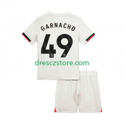 Chelsea Alejandro Garnacho 49 Venkovní Dres 2025-2026 Krátký rukáv Děti Fotbalové Dresy