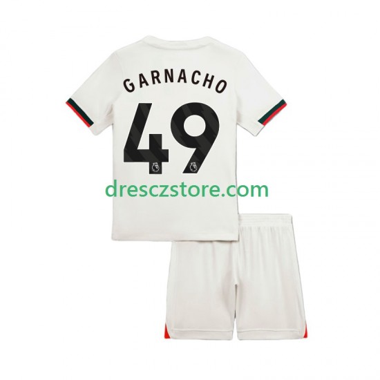Chelsea Alejandro Garnacho 49 Venkovní Dres 2025-2026 Krátký rukáv Děti Fotbalové Dresy
