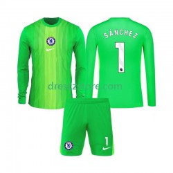 Chelsea Robert Sanchez 1 Brankářské Venkovní Dres 2025-2026 Dlouhý rukáv Děti Fotbalové Dresy