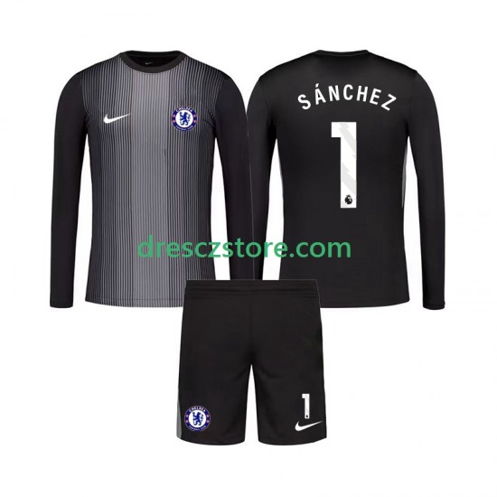Chelsea Robert Sanchez 1 Brankářské Domácí Dres 2025-2026 Dlouhý rukáv Děti Fotbalové Dresy