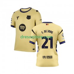 FC Barcelona Frenkie de Jong 21 Champions League Venkovní Dres 2025-2026 Krátký rukáv Muže Fotbalové Dresy