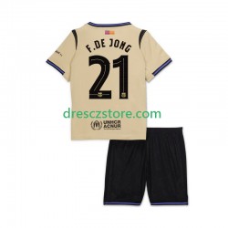 FC Barcelona Frenkie de Jong 21 UCL Venkovní Dres 2025-2026 Krátký rukáv Děti Fotbalové Dresy