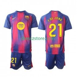 FC Barcelona Frenkie de Jong 21 Domácí Dres 2025-2026 Krátký rukáv Děti Fotbalové Dresy