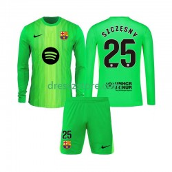 FC Barcelona Szczesny 25 Brankářské Domácí Dres 2025-2026 Dlouhý rukáv Děti Fotbalové Dresy