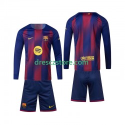 FC Barcelona Domácí Dres 2025-2026 Dlouhý rukáv Děti Fotbalové Dresy