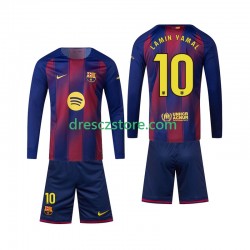FC Barcelona Lamine Yamal 10 Domácí Dres 2025-2026 Dlouhý rukáv Děti Fotbalové Dresy