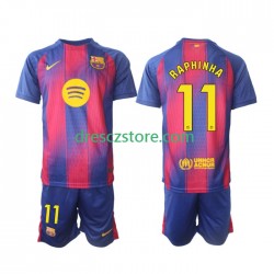 FC Barcelona Raphinha 11 Domácí Dres 2025-2026 Krátký rukáv Děti Fotbalové Dresy